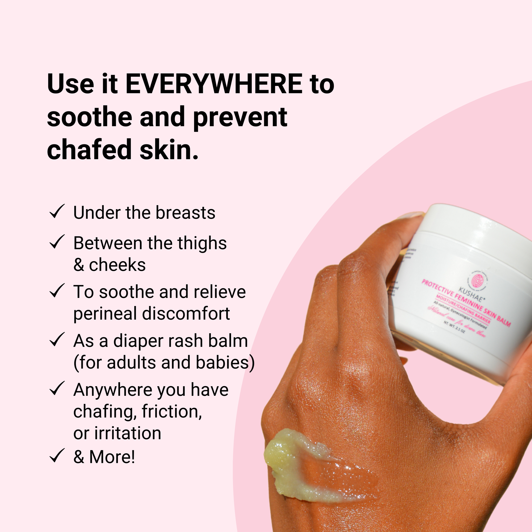 Kushae Protective Skin Balm, For Underboob & Inner Thigh Sweat Irritation  & Skin Rubbing